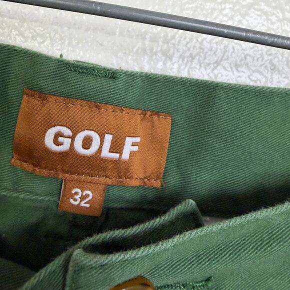 Golf Wang Chino Pants Mens 32 Green Flat Front Cotton Casual Preppy 33x28 - Picture 8 of 10